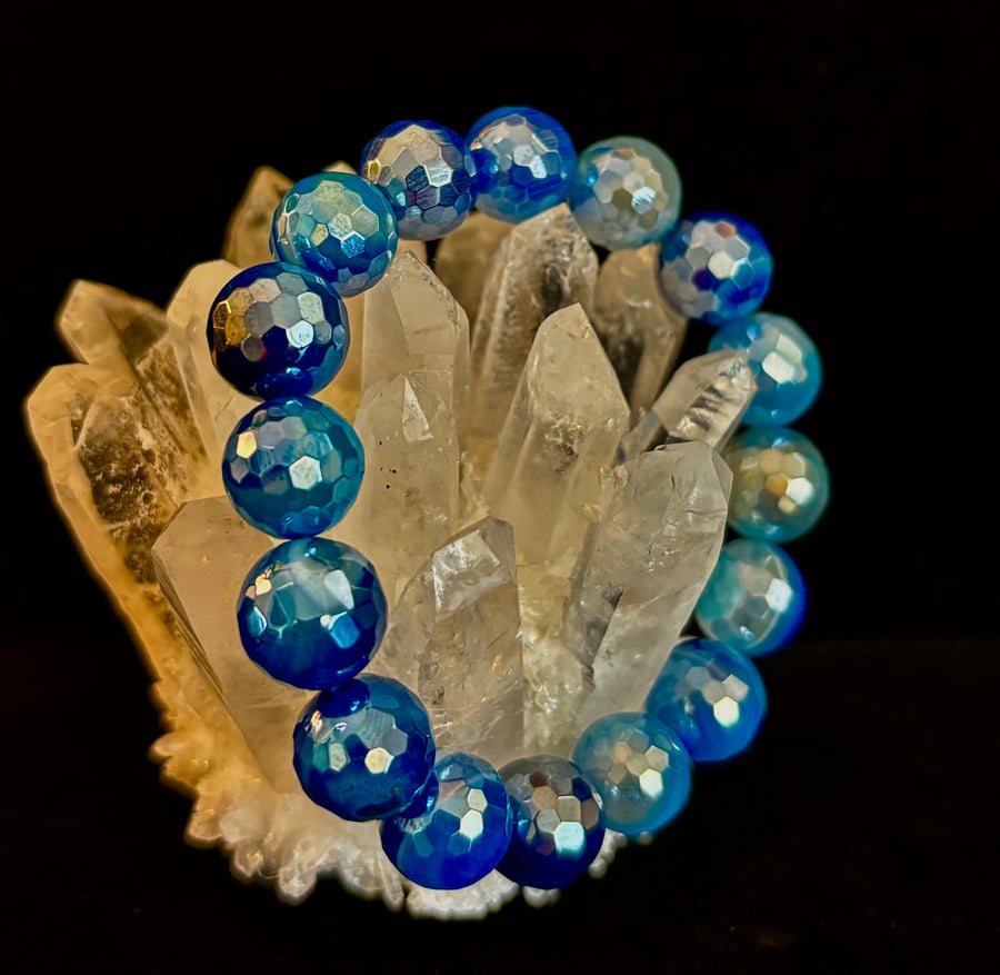 Mystic Blue Banded Agate Bracelet