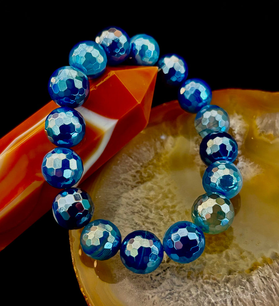Mystic Blue Banded Agate Bracelet