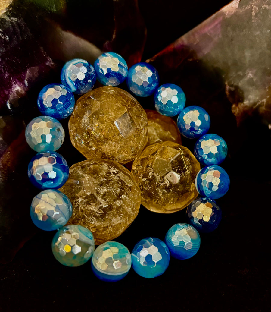 Mystic Blue Banded Agate Bracelet