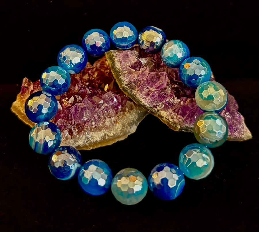 Mystic Blue Banded Agate Bracelet