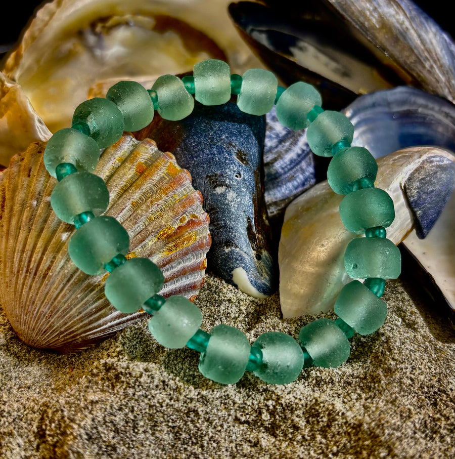 Seafoam Tide Recycled Glass Bracelet