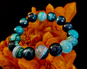 Wicked Fabulous Emerald Tide – Green Banded Agate Bracelet