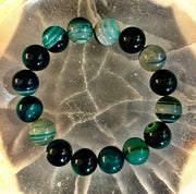 Wicked Fabulous Emerald Tide – Green Banded Agate Bracelet