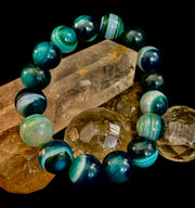 Wicked Fabulous Emerald Tide – Green Banded Agate Bracelet