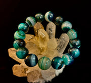 Wicked Fabulous Emerald Tide – Green Banded Agate Bracelet