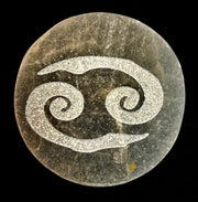Zodiac Selenite Cleansing Coin – Crystal Cleansing & Astrology Energy Disc
