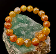 Creamy Golden Topaz Faceted Agate Bracelet