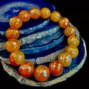 Creamy Golden Topaz Faceted Agate Bracelet