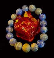 Blue Moon Tide – Natural Blue Banded Agate Bracelet