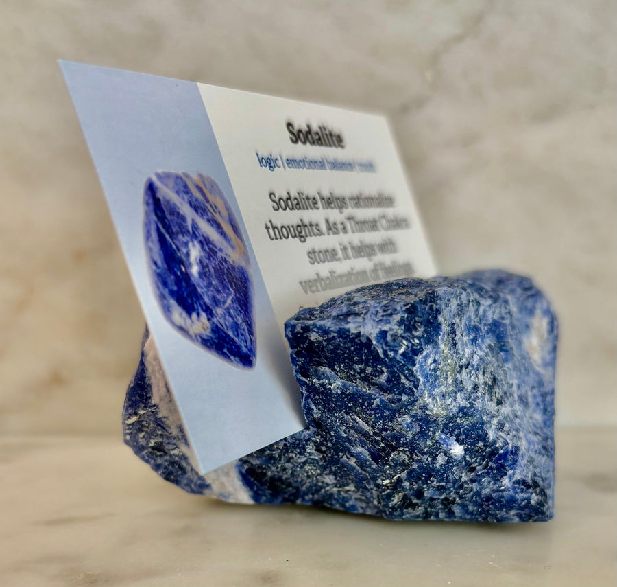 Natural Crystal Card Holder - Raw Crystal Business Card or Card Display (Various Stone Choices)