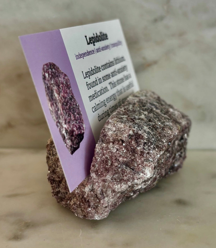 Natural Crystal Card Holder - Raw Crystal Business Card or Card Display (Various Stone Choices)