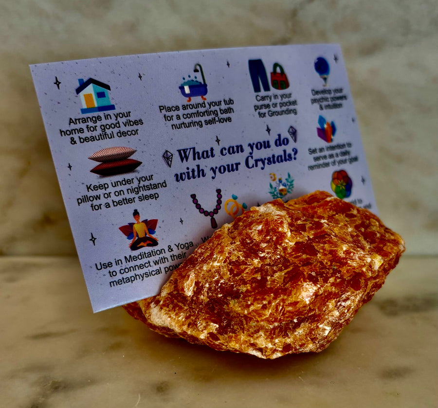 Natural Crystal Card Holder - Raw Crystal Business Card or Card Display (Various Stone Choices)