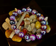 Mystic Purple Banded Agate Faceted Stretch Bracelet