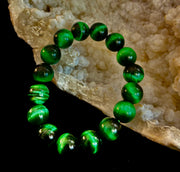 Wicked Glam Green Tiger Eye Statement Bracelet