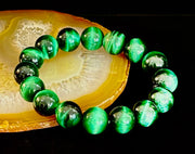 Wicked Glam Green Tiger Eye Statement Bracelet