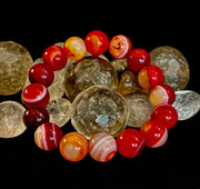 Fiery Spirit Red Banded Agate Bracelet