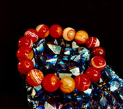 Fiery Spirit Red Banded Agate Bracelet