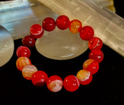 Fiery Spirit Red Banded Agate Bracelet