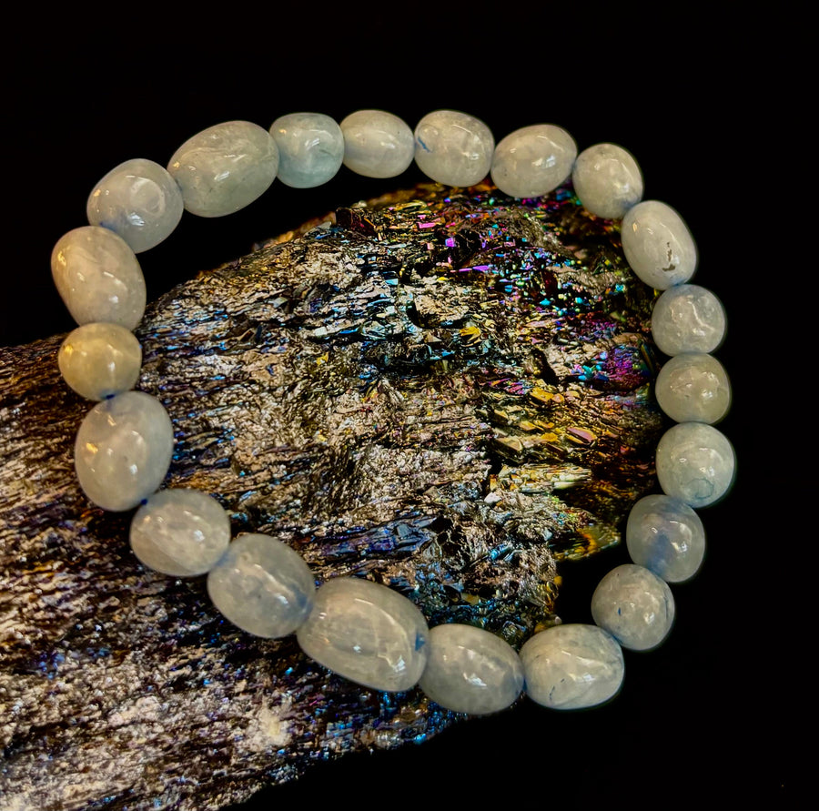 Ocean Whisper Natural Aquamarine Tumbled Bracelet