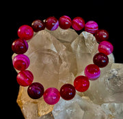 Fuchsia Fire Agate Bracelet