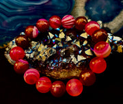 Fuchsia Fire Agate Bracelet