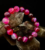 Fuchsia Fire Agate Bracelet