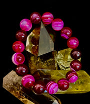 Fuchsia Fire Agate Bracelet