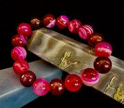 Fuchsia Fire Agate Bracelet