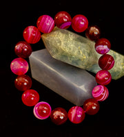 Fuchsia Fire Agate Bracelet
