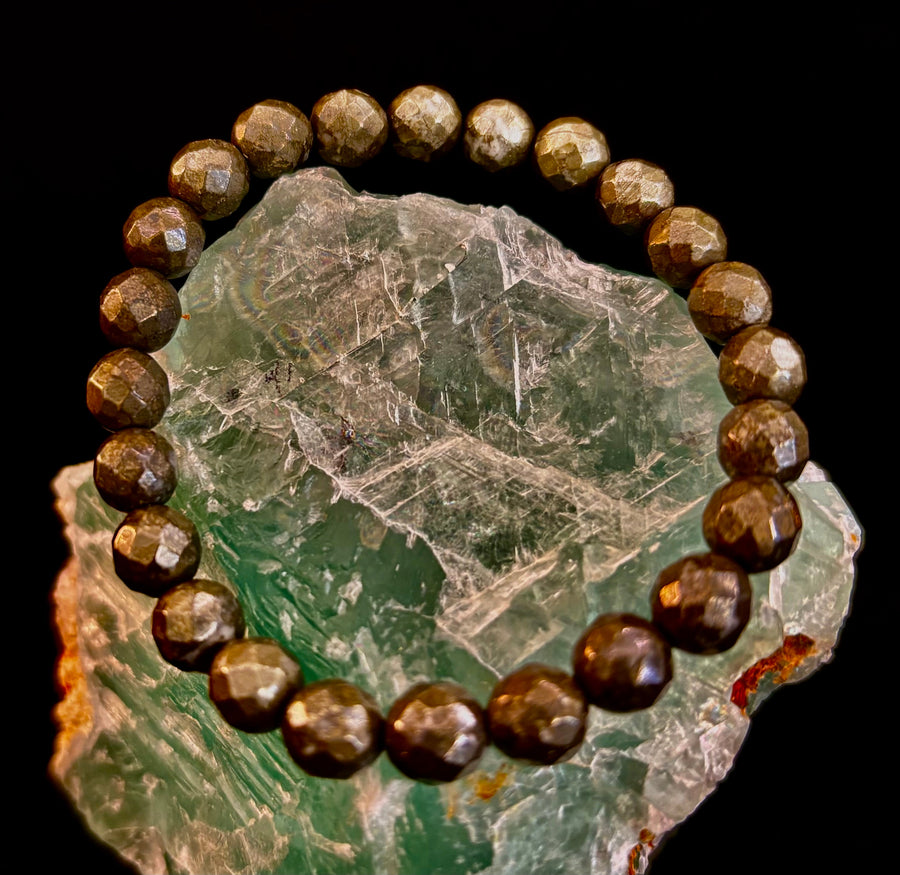 Prosper in Purpose – Pyrite Polyhedral Bracelet