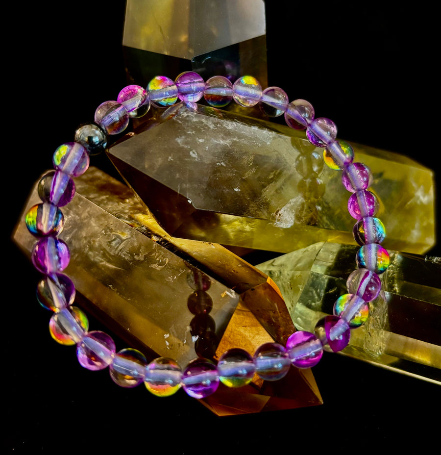 Prism of Possibility - Purple Aura Quartz Bracelet