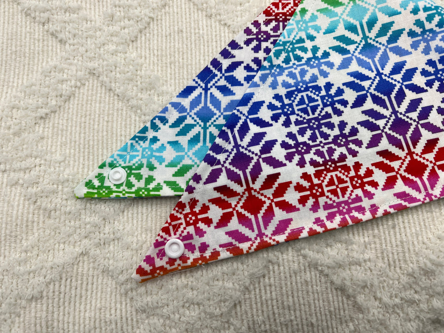 Rainbow Snowflake Sweater Bandana