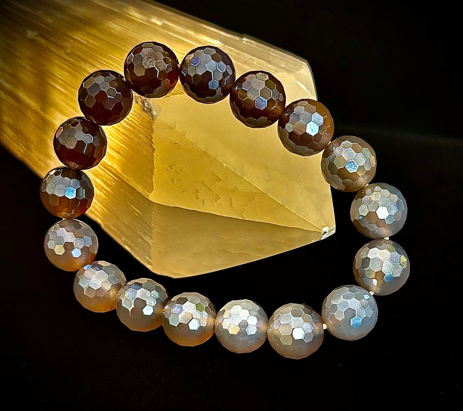 I Feel So Free - Mystic Agate 12mm Faceted Bracelet
