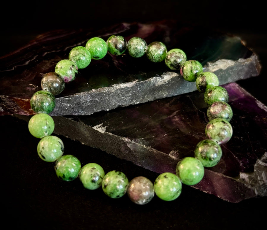 Live Fully Bracelet - Natural Ruby Zoisite | 8mm Bracelet