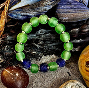 🌊 African Sea Glass Collection - Handcrafted African Fused Glass Bracelets
