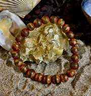 🌿 Rooted Resolve Bracelet - Brown & Green Tibetan Agate | Natural 8mm Gemstones