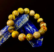 🐝 Bumble Bee Jasper Statement Bracelet – Rare Natural Gemstone | Limited Supply | Three Bead Sizes
