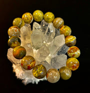 🐝 Bumble Bee Jasper Statement Bracelet – Rare Natural Gemstone | Limited Supply | Three Bead Sizes