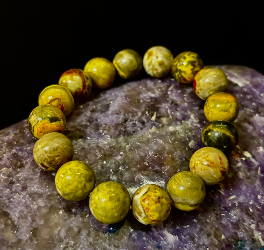 🐝 Bumble Bee Jasper Statement Bracelet – Rare Natural Gemstone | Limited Supply | Three Bead Sizes