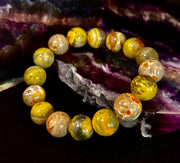 🐝 Bumble Bee Jasper Statement Bracelet – Rare Natural Gemstone | Limited Supply | Three Bead Sizes