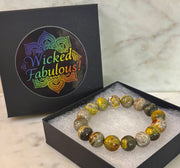 🐝 Bumble Bee Jasper Statement Bracelet – Rare Natural Gemstone | Limited Supply | Three Bead Sizes