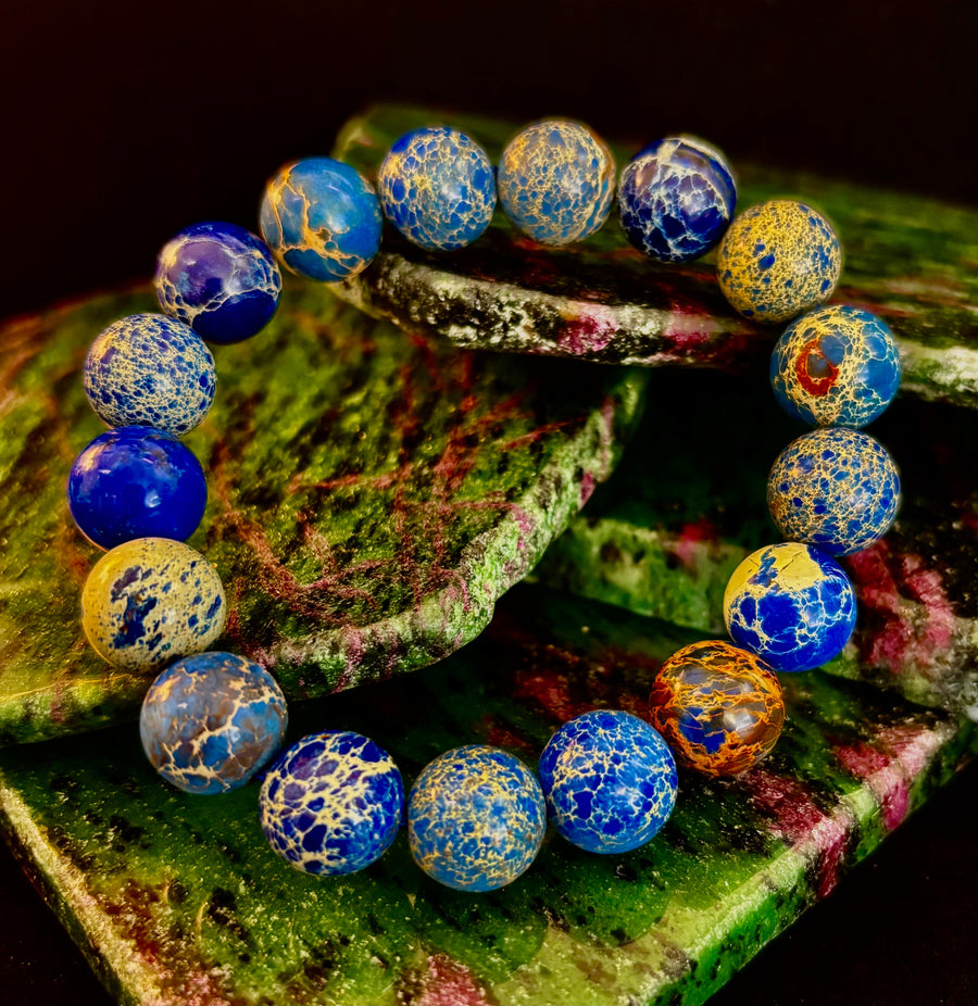 Atlantic Tide Blue Imperial Jasper Bracelet (12mm)