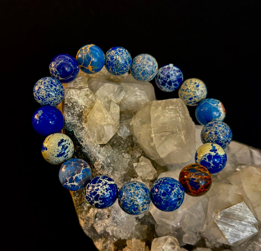 Atlantic Tide Blue Imperial Jasper Bracelet (12mm)