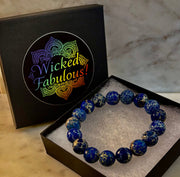 Atlantic Tide Blue Imperial Jasper Bracelet (12mm)