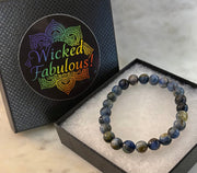 Reiki-Infused Blue Kyanite Bracelet for Clear Communication, High Vibration & Alignment (8mm)