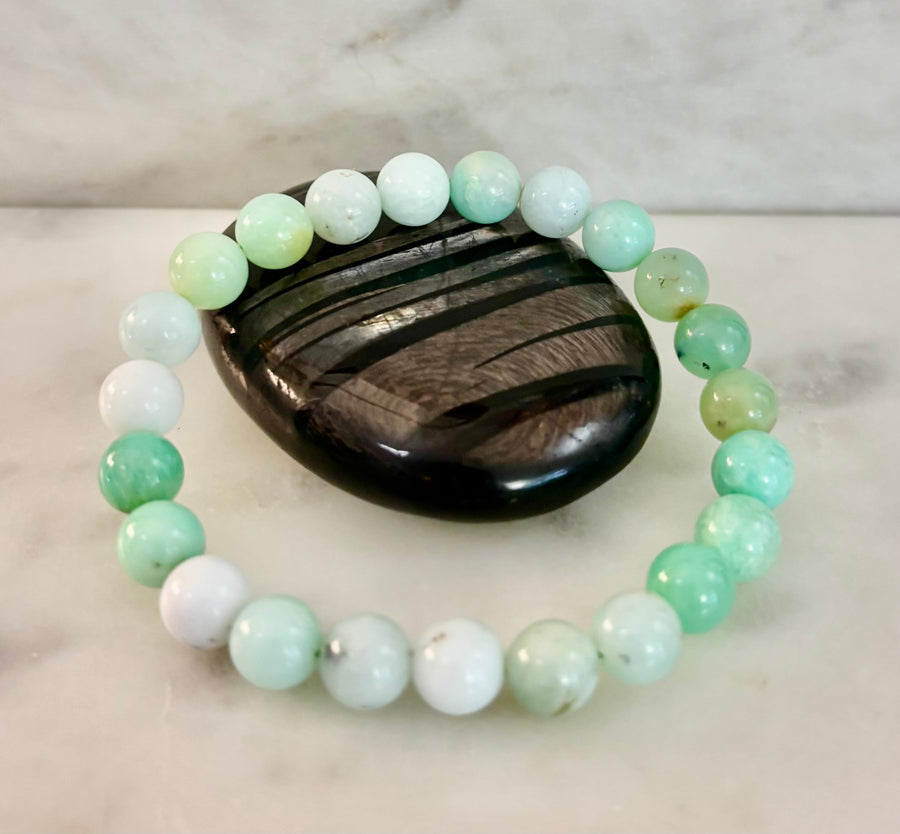 Reiki-Infused Chrysoprase Gemstone Bracelet for Heart Healing, Joy & Abundance (8mm)