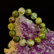 Reiki-Infused Genuine Green Phantom Quartz Statement Bracelet for Growth, Resilience & Wealth Attraction (14mm)