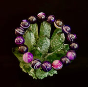 Reiki-Infused Genuine Dog Tooth Amethyst Statement Bracelet for Spiritual Shielding, Intuition & Deep Harmony (12mm)
