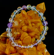 Ametrine Crystal Healing Stretch Bracelet for Intuition, Abundance & Harmony (8mm)