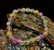 Ametrine Crystal Healing Stretch Bracelet for Intuition, Abundance & Harmony (8mm)